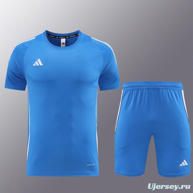 2024 Adidas Blue Short Sleeve Jersey+Shorts