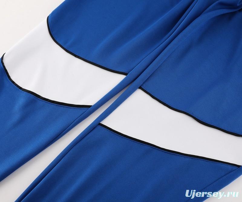 2024 Nike Blue/White Half Zipper Jacket+Pants