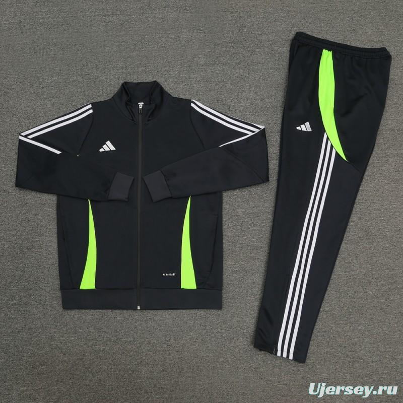 2024 Adidas Black/Green Full Zipper Jacket+Pants