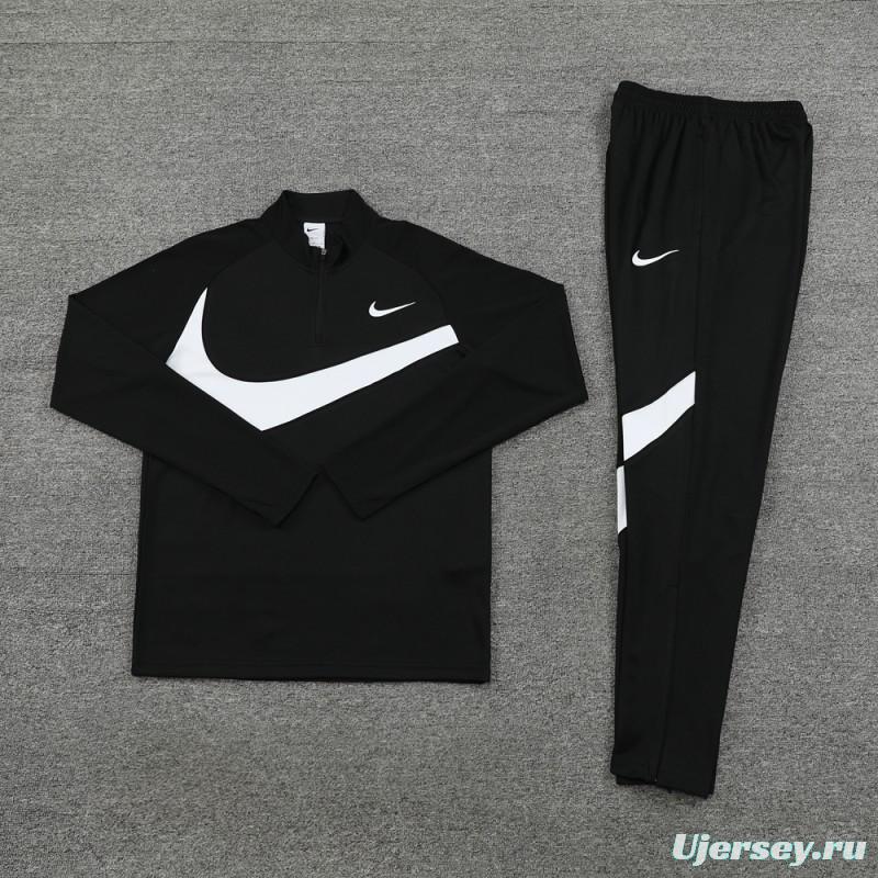 2024 Nike Black/White Half Zipper Jacket+Pants