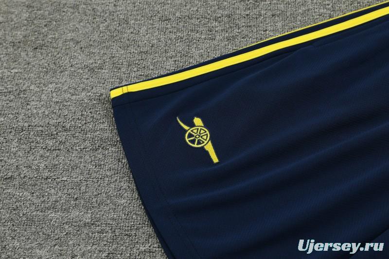 23/24 Arsenal Navy/Yellow Cotton Short Sleeve Jersey+Shorts