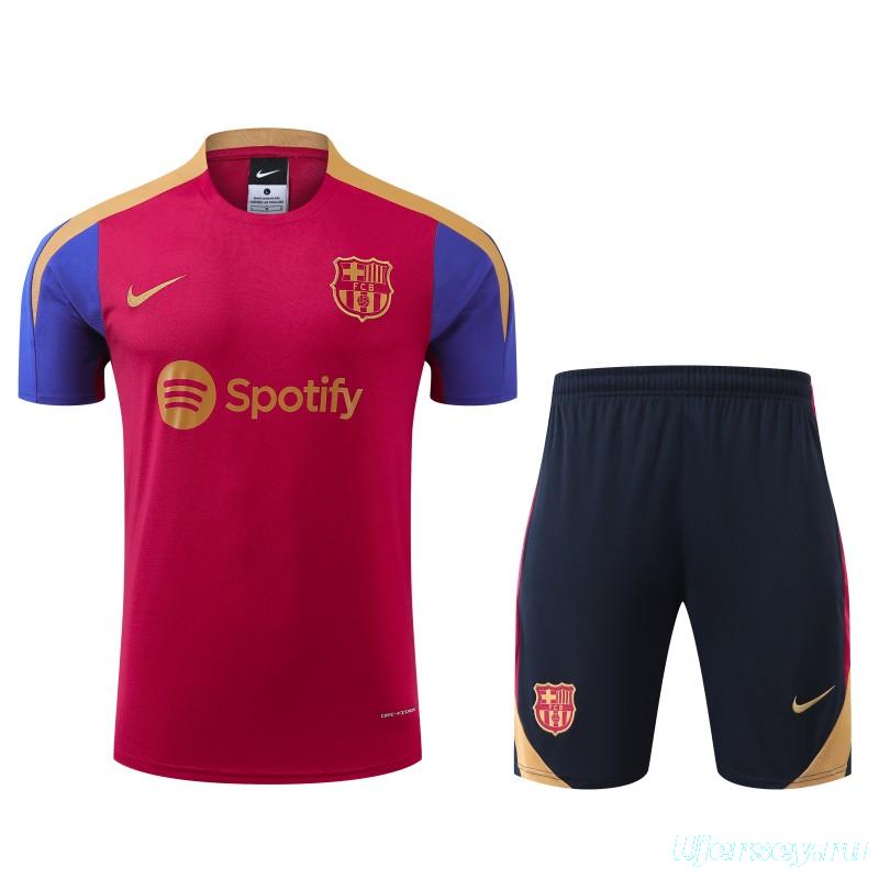 23/24 Barcelona Red/Navy Short Sleeve Jersey+Shorts