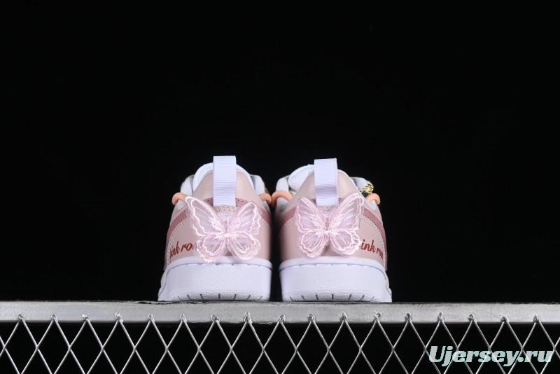 Nike Court Borough Rose Pink Customized  Non-Slip Wear-Resistant Low-Top Sneakers