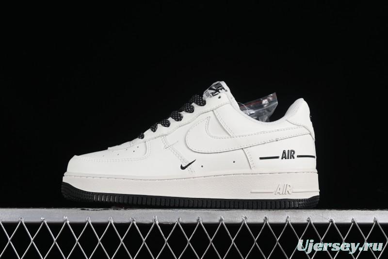 Nike Air Force 1'07 Low Beige and Black Stars Casual Sneakers