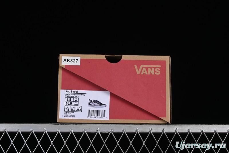 Vans Classics Knu Skool Retro Chunky Sneakers in Light Brown/Lilac Checkerboard - VN0009QC0AK