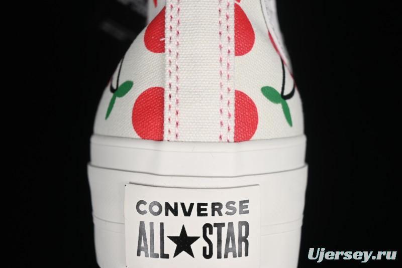 Converse Chuck 1970s Official Cherry Embroidery Platform Vulcanized Canvas Sneakers - A08096C