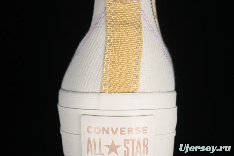 Converse Chuck All Star Lift Platform Utility White High Top Breathable Canvas Casual Shoes - A08767C