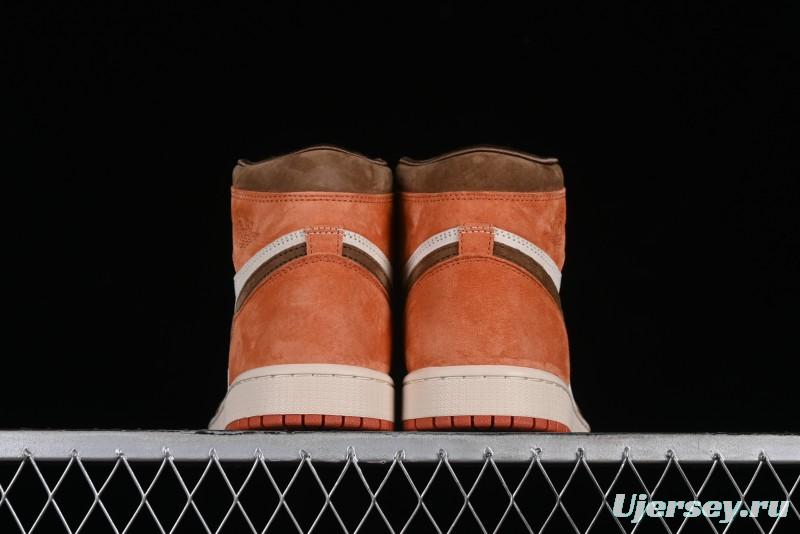 Nike Air Jordan 1 High OG Basketball Shoes in Dusted Clay & Dune Colorway - FQ2941-200