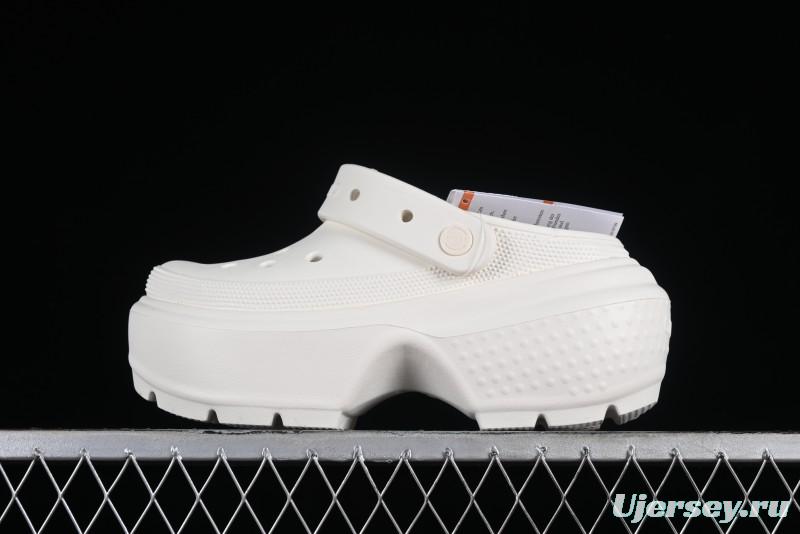 Crocs Classic Clog Retro Beach Sandals with Adjustable Heel Strap and Thick Sole - B.D4