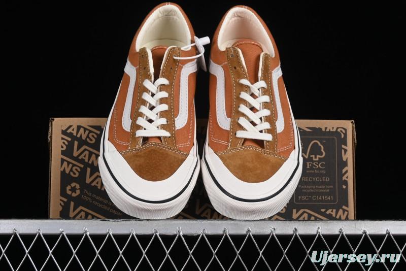 Vans Old Skool Reissue 136 High-End Series Round Toe Orange Canvas Vulcanized Shoes - VN000MT6BKQ