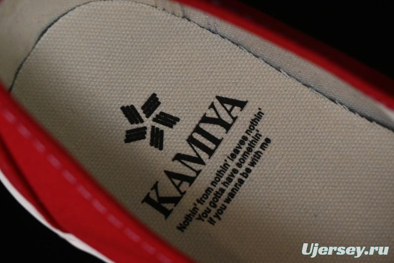 Kamiya x Vulcanize Sneaker 23AW High-End Line Mihara Yasuhiro Dissolution Red Shawn Yue Same Style Painted Letters Low-Top Canvas Shoes