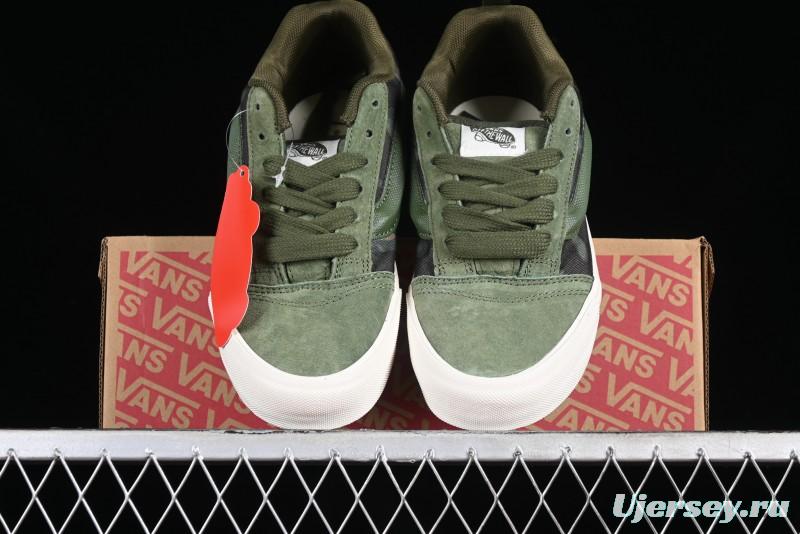 Vans Classics Knu Skool Camo Army Green Chunky Tongue Platform Sneakers - VN0007QC0WD