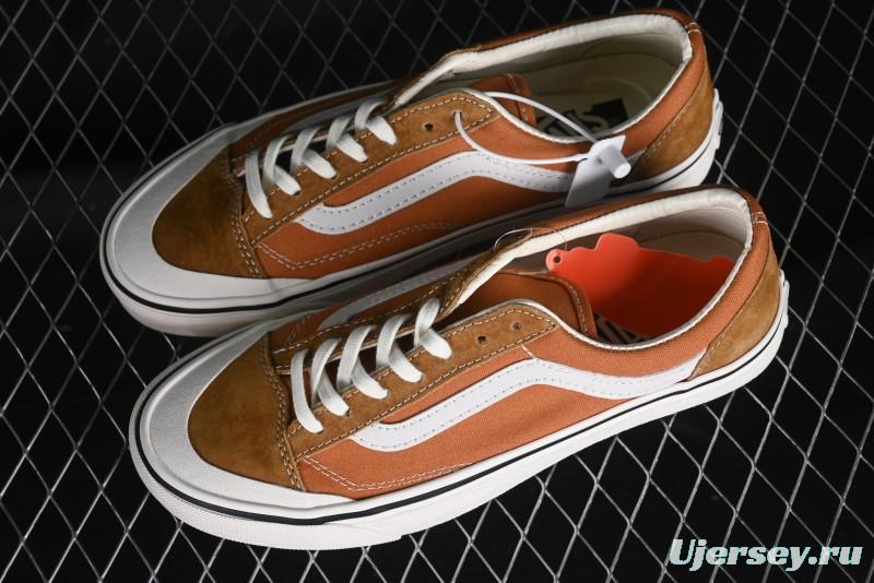 Vans Old Skool Reissue 136 High-End Series Round Toe Orange Canvas Vulcanized Shoes - VN000MT6BKQ