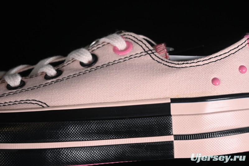 Converse Chuck 70s Low-Top Casual Sneakers with Black-Pink Chain Design - A09542C