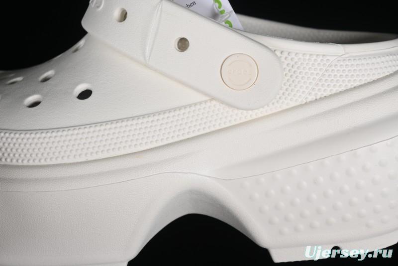 Crocs Classic Clog Retro Beach Sandals with Adjustable Heel Strap and Thick Sole - B.D4