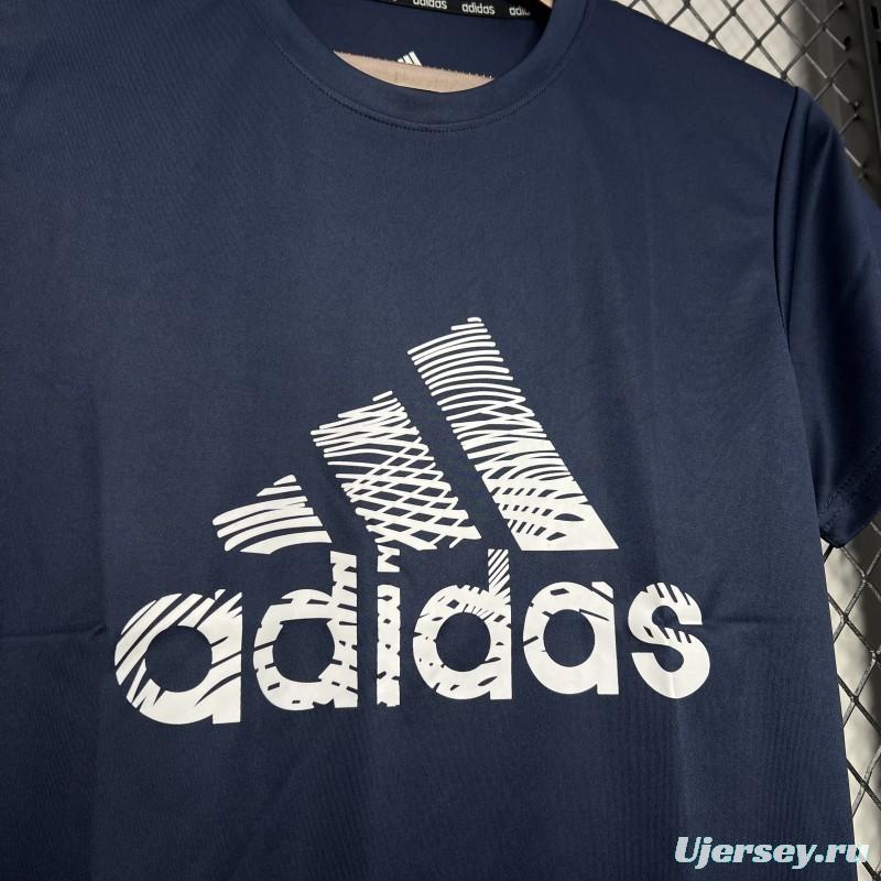 2024 Adidas  Royal Blue Cotton T-shirt #1033