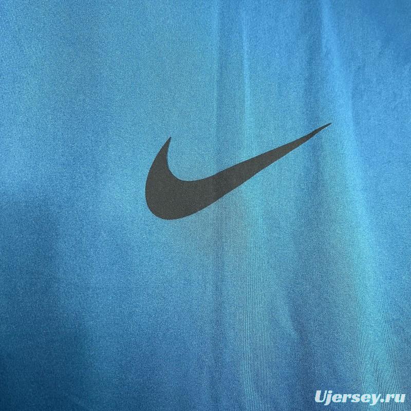 2024 Nike Ocean Blue Cotton T-shirt  #1032