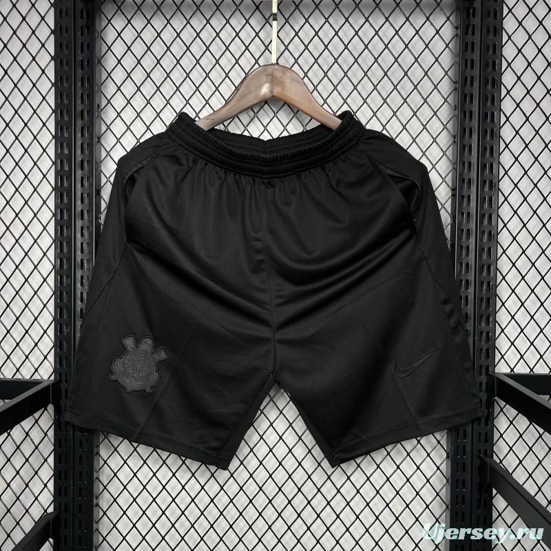 24/25 Corinthians Black -With Zip Shorts