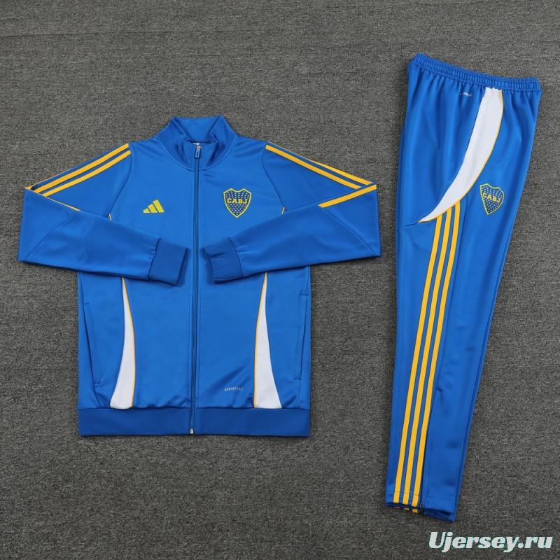 24/25 Boca Juniors Blue Hoodie Full Zipper Jacket +Long Pants