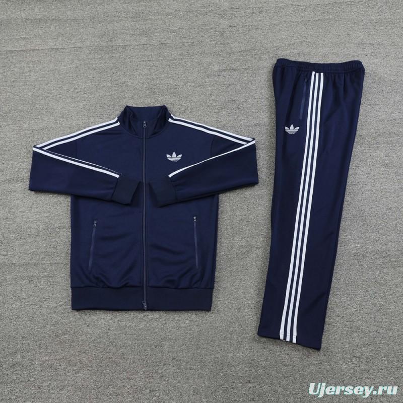 24/25 Adidas Original Navy Full Zipper Jacket +Long Pants