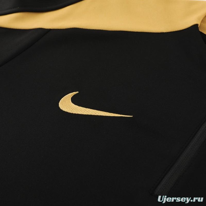 24/25 Nike Black/Golden Half Zipper Jacket+Long Pants