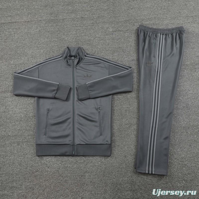 24/25 Adidas Original Grey Full Zipper Jacket +Long Pants