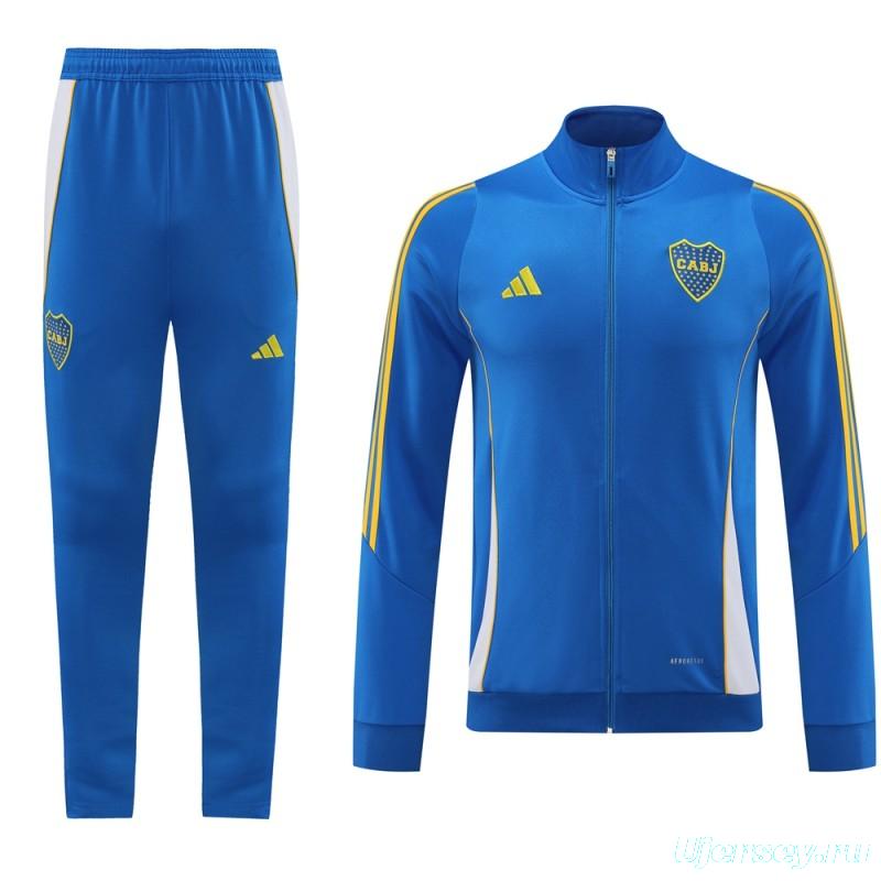 24/25 Boca Juniors Blue Hoodie Full Zipper Jacket +Long Pants