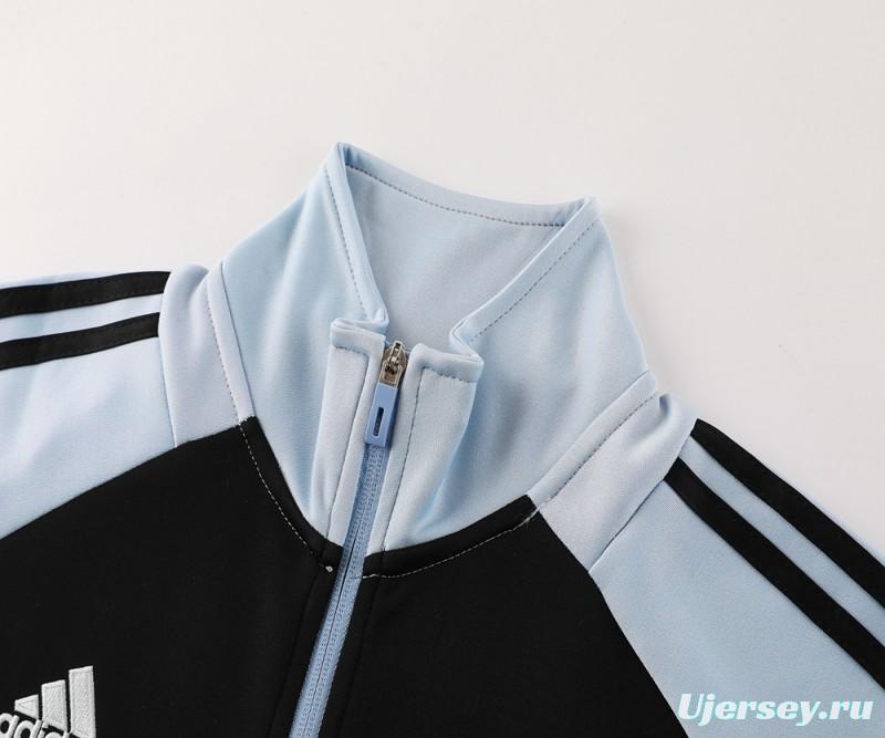 24/25 Juventus Light Blue/Black Full Zipper Jacket +Long Pants