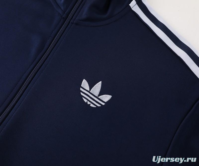 24/25 Adidas Original Navy Full Zipper Jacket +Long Pants