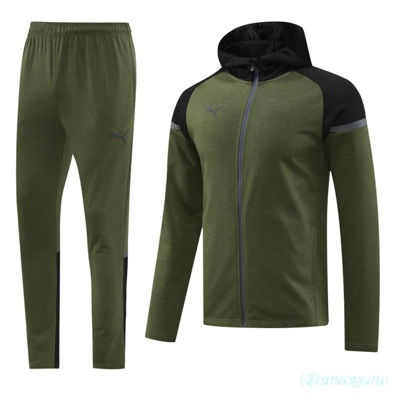 2024 Puma Dark Green Full Zipper Jacket +Long Pants