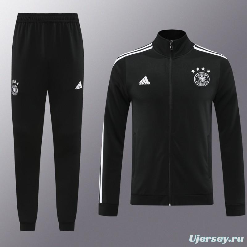 2024 Germany Black Full Zipper Jacket +Long Pants