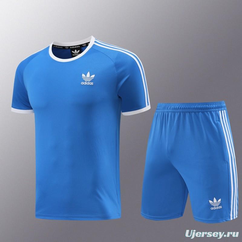 24/25 Adidas Original Blue Short Sleeve Jersey+Shorts