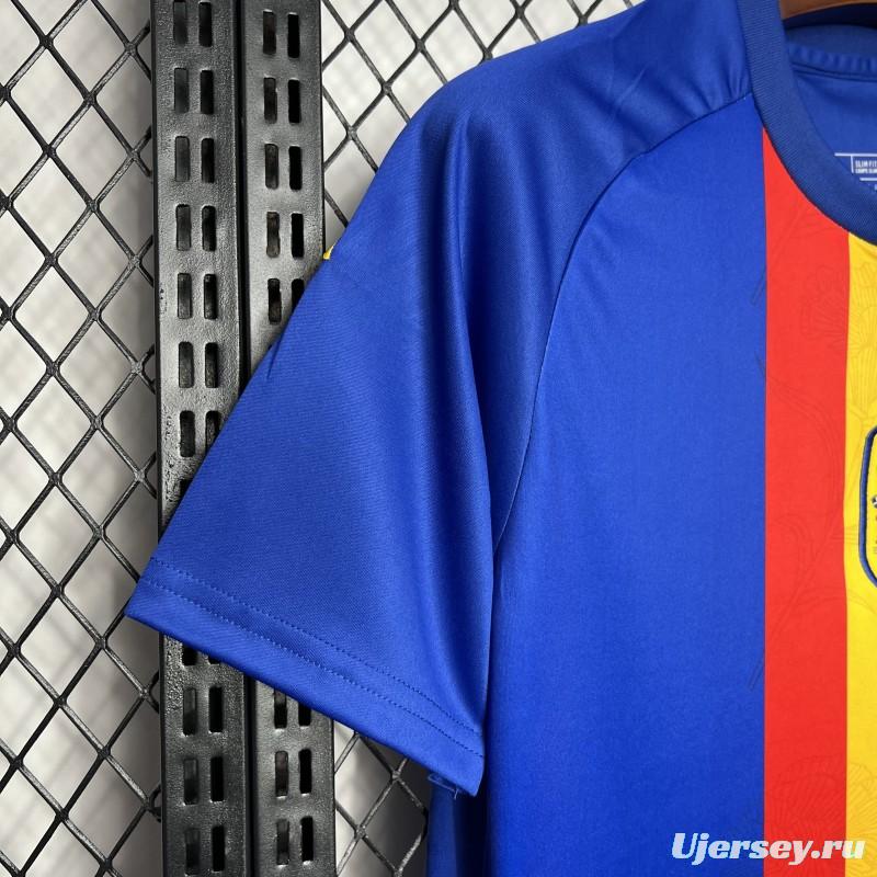 2024 Spain Euro Blue/Red/Yellow Pre-match Training Jersey