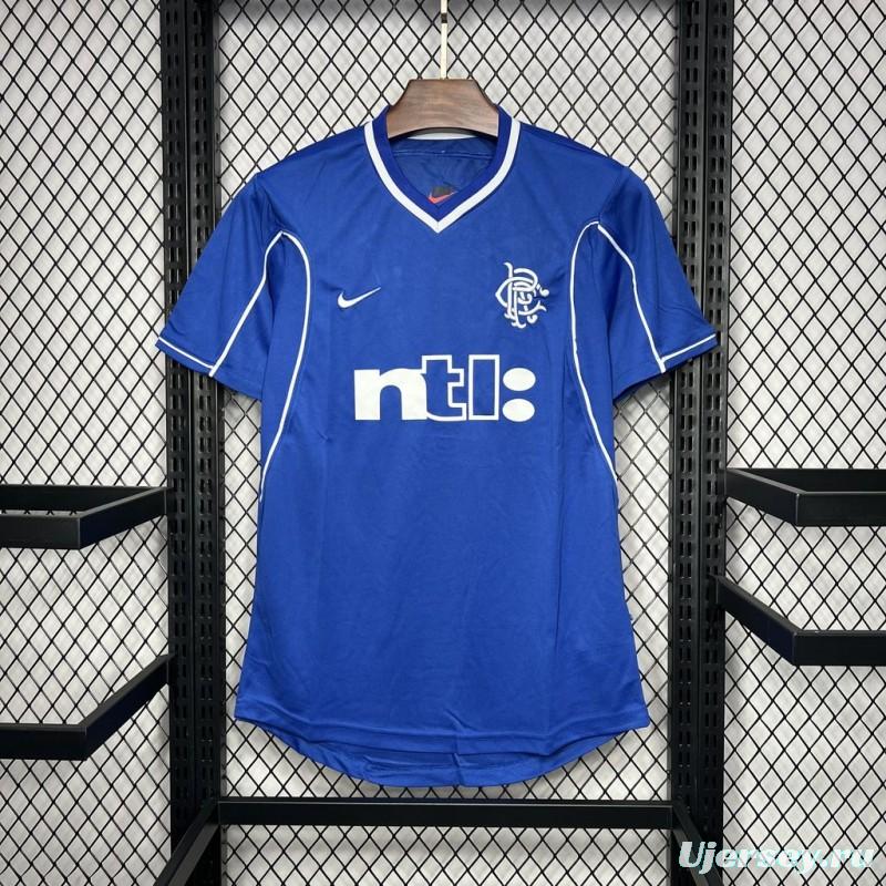 Retro 99/01 Glasgow Rangers Home Jersey