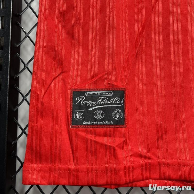 Retro 95/96 Glasgow Rangers Away White/Red Jersey