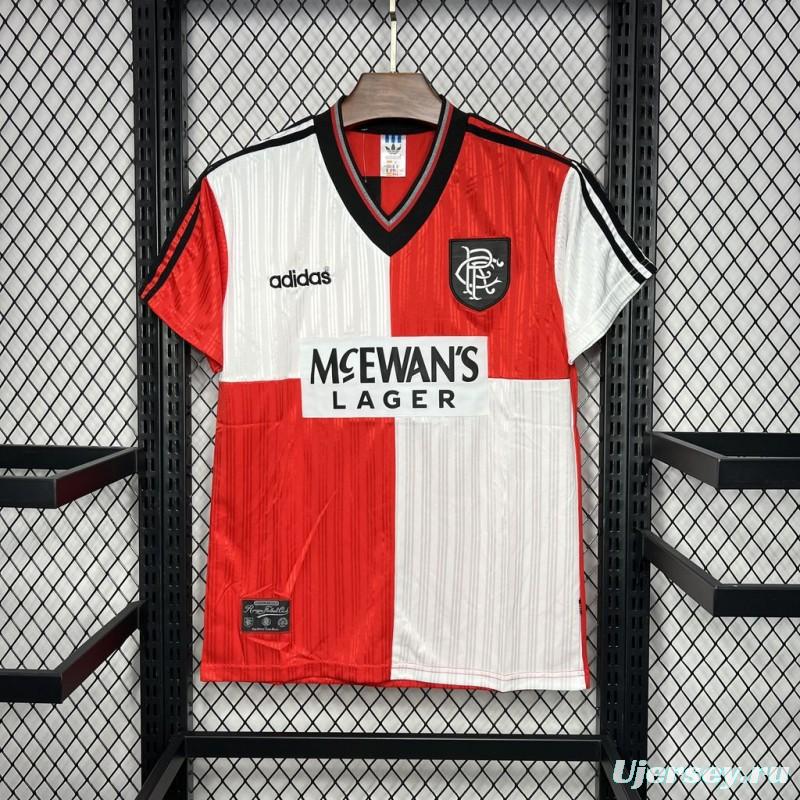 Retro 95/96 Glasgow Rangers Away White/Red Jersey