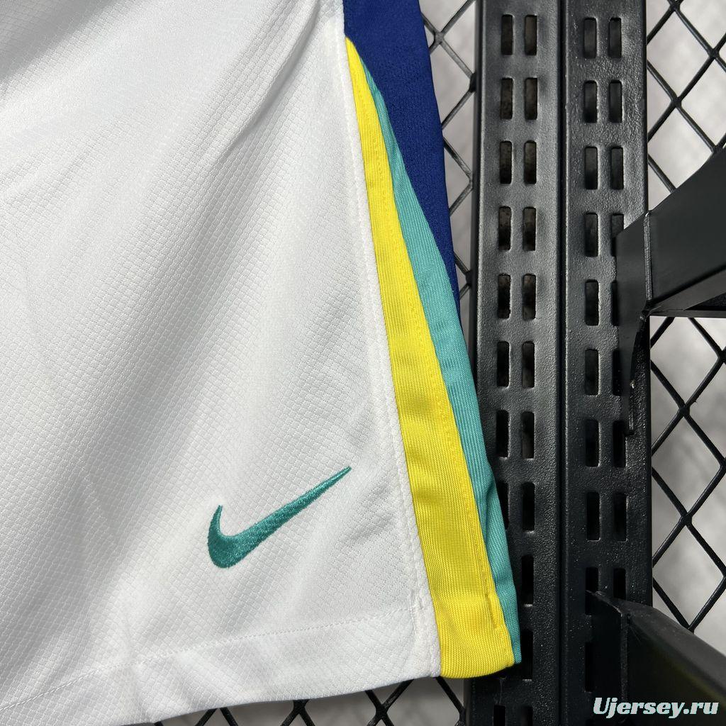 2024 Brazil Away White Shorts