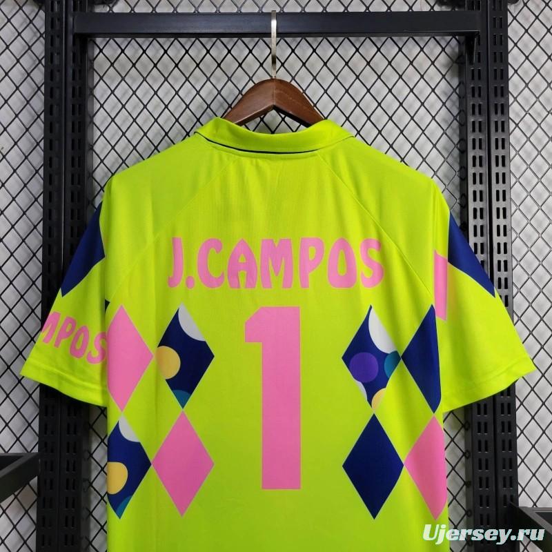 Retro 1992/93 Mexico Goalkeeper CAMPOS 1 Home Green Jersey