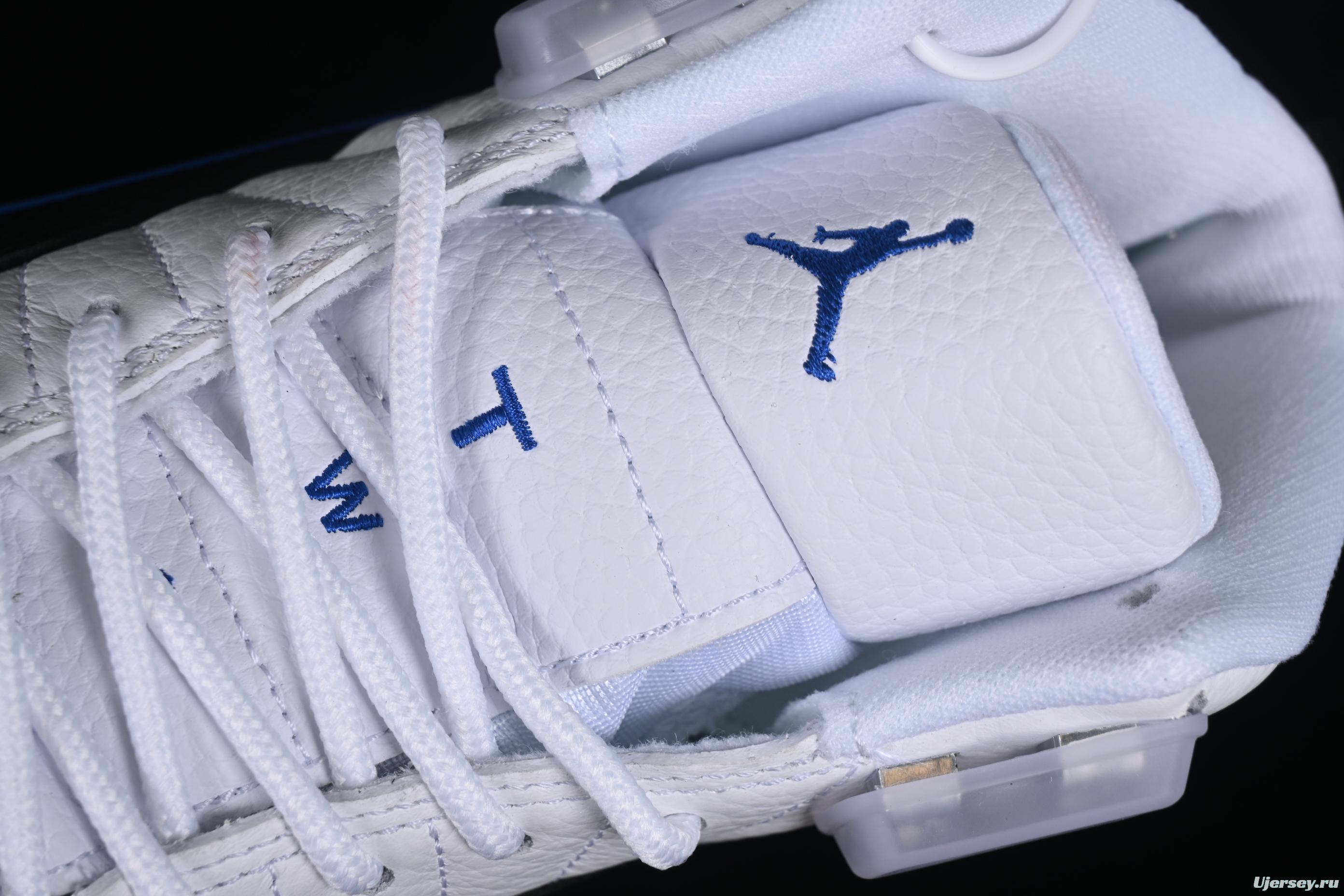 Nike Air Jordan 12 Retro Basketball Shoes in White Black Blue - CT8013-140