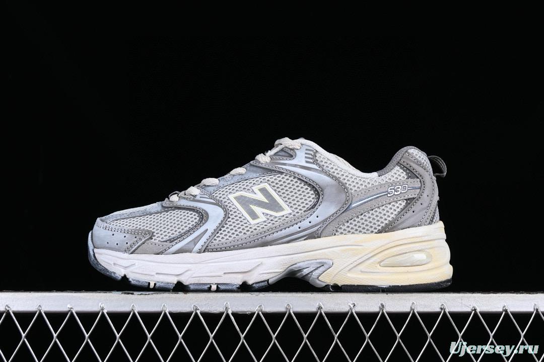 New Balance 530 Series Leather Distressed Retro Casual Running Shoes - MR530TG