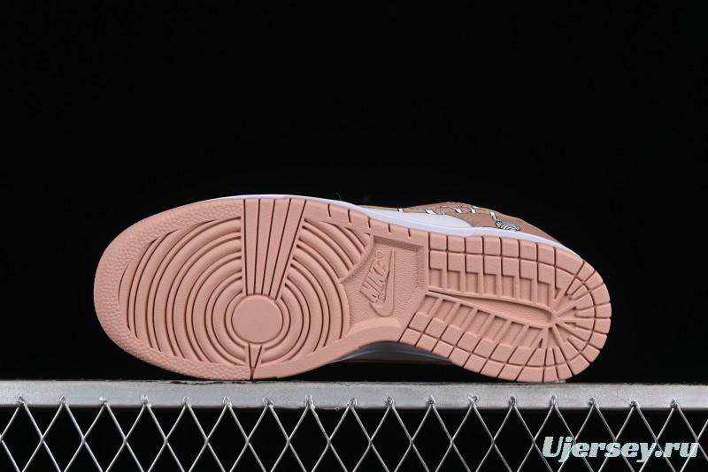 Nike Dunk Low SB Casual Sneakers with Knit Cat and Rose Pink Design - DD1503-118