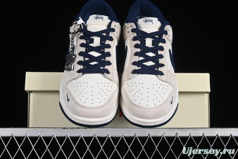 Stussy x Nike SB Dunk Low Collaboration Anniversary Edition Premium Customized Low-Top Casual Skate Shoes - DQ1098-339