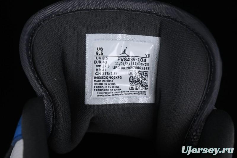 Nike Air Jordan 1 Low Flight Vintage Retro Sneakers in White and Blue - FV8439-104