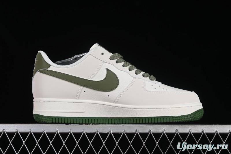 Supreme x Nike Air Force 1'07 Low Beige Green Casual Sneakers with Zoom Air Cushion - HD1968-008