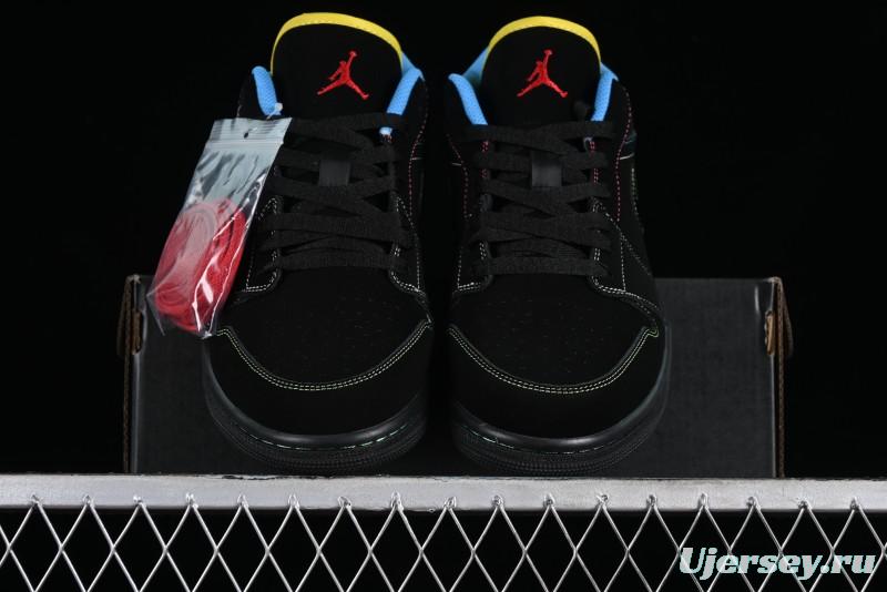 Nike Air Jordan 1 Low AJ1 Black Green Low Top Lifestyle Basketball Shoes - 338145-003