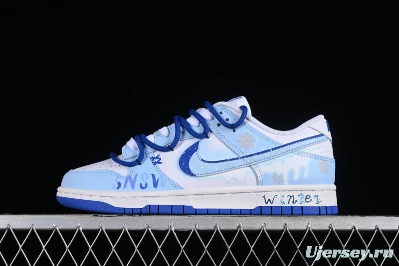 Nike Dunk Low Winter is Here Minimalist White Blue SB Lace-Up Low-Top Casual Skate Shoes - DV0831-104