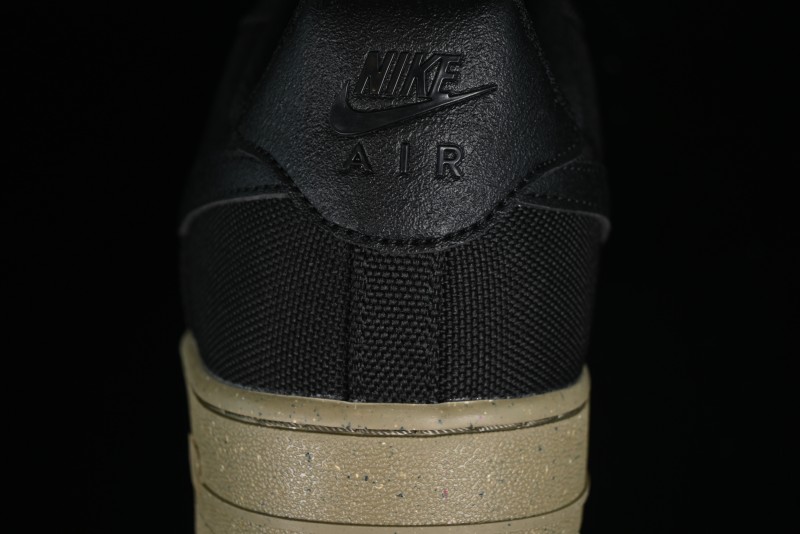 Nike Air Force 1 '07 Low Black Green Canvas Casual Sneakers - FJ4160-001