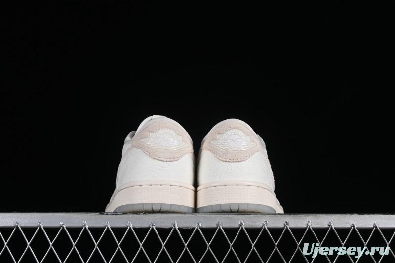 Nike CP3 x Air Jordan 1 Low AJ1 Floral Embossed White Casual Sneakers - FZ0455-200