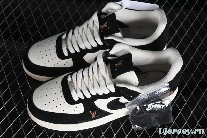 Nike Air Force 1 '07 Low LV Collaboration - Beige Black Pigskin Casual Sneakers - HD1968-010