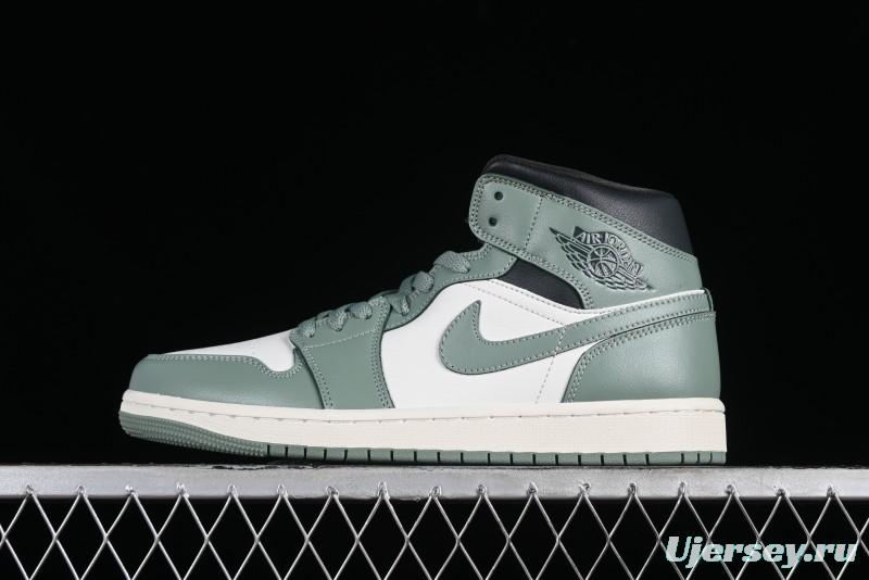 Nike Air Jordan 1 Mid AJ1 Basketball Shoes in Fresh Warm Green - BQ6472-130